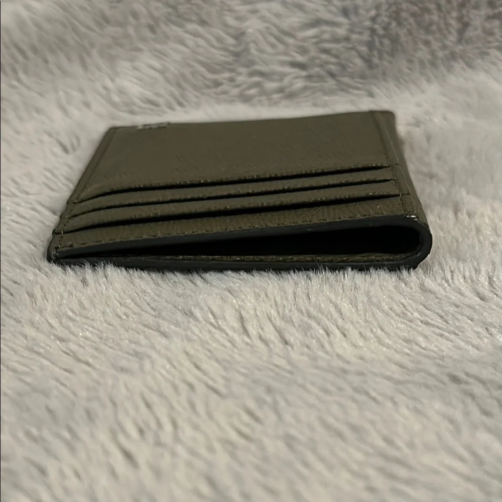 MCM Unisex Green Leather Wallet Compact Design
